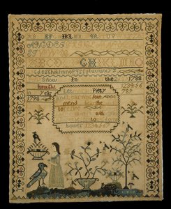 サンプラー、1798（リネンのシルク） 作： Polly Snow